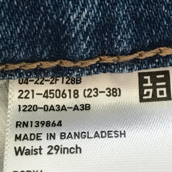 Uniqlo Flared Slim Jeans Women 29 Blue High Rise Kaihara Fabric Medium Wash - Picture 3 of 13